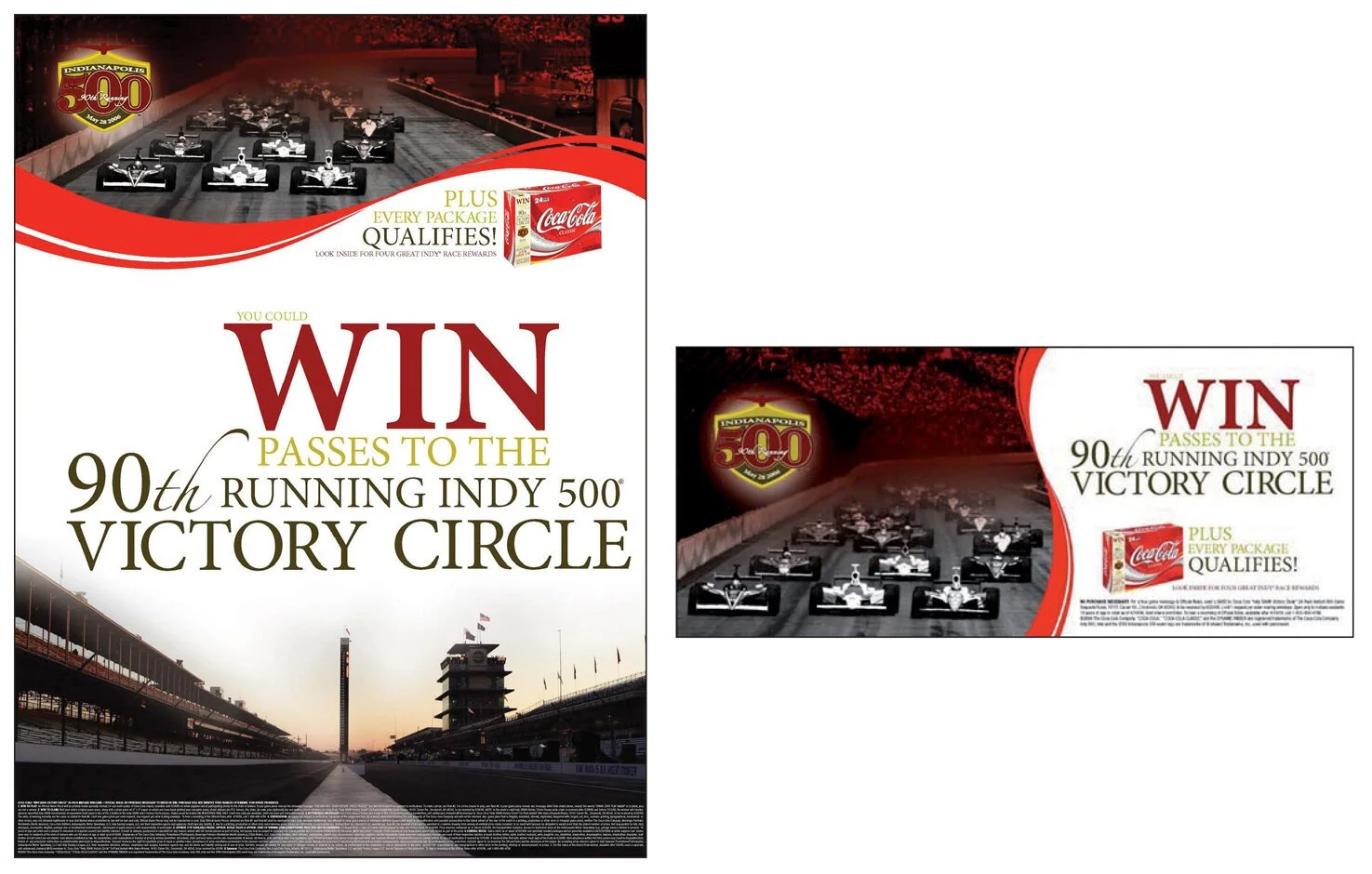 Coca-Cola Indianapolis 500 promotional point-of-sale work